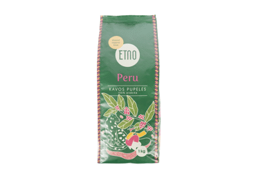 Skrudintos kavos pupelės ETNO PERU, 1 kg