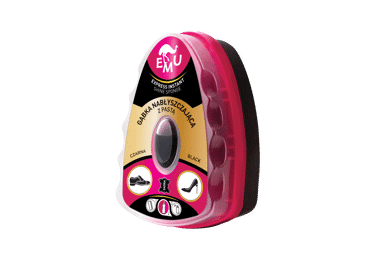 EMU EMU Shoe Shine Sponge with Paste - BLACK 6 ml /Kempinėlė su pasta 6ml