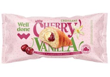 Croissant with vanilla and cherry filling WELL DONE, 60 g