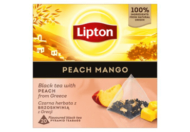 Juodoji arbata LIPTON PEACH MANGO, 34 g