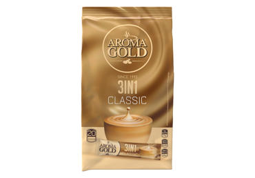 Tirpiosios kavos gėrimas AROMA GOLD 3IN1 CLASSIC, 340 g