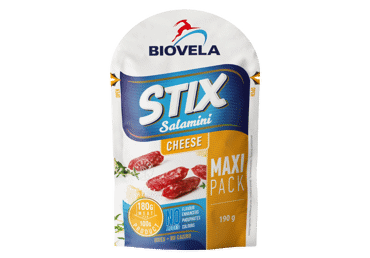 Vytintos dešrelės STIX SALAMINI CHEESE, a. r., 190 g