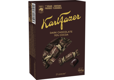 Juodojo šokolado (70 %) saldainiai KARL FAZER, 150 g