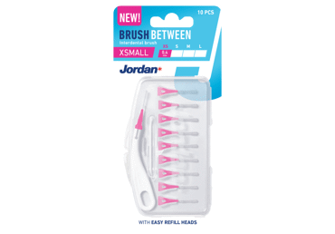 Tarpdančių šepetėliai JORDAN BRUSH BETWEEN, XS / 0,4 mm, 10 vnt.