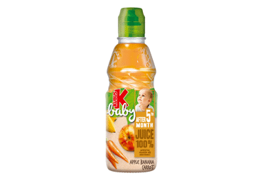 Obuolių, bananų ir morkų sultys KUBUŚ BABY nuo 5 mėn., 300 ml
