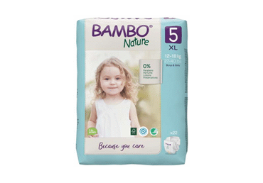 Ekologiškos sauskelnės BAMBO NATURE 5 (12-18 kg), 22 vnt.