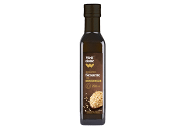 Šalto spaudimo skrudintų sezamų aliejus WELL DONE, 250 ml