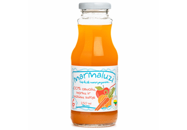 Morkų, obuolių sultys MARMALUZI, 250ml, 6+