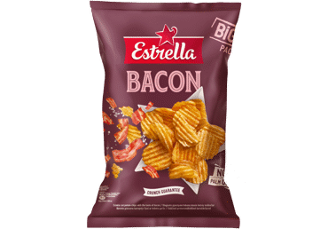Волнистые картофельные чипсы ESTRELLA, со вкусом бекона, 180 г