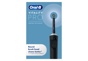 Elektrinis dantų šepetėlis ORAL-B Vitality Pro, Black, 1 vnt.