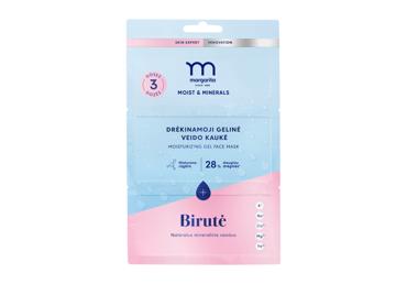 MARGARITA MOIST & MINERALS gelinė drėkinamoji veido kaukė su mineraliniu vandeniu „Birutė“ 3x7 g