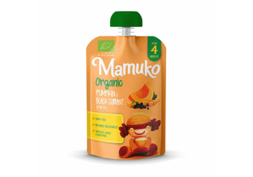 Ekologiška moliūgų ir juodųjų serbentų tyrelė MAMUKO nuo 4 mėn., 100 g