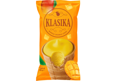 Valgomieji ledai KLASIKA, mangų skonio, 85 g
