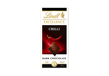 Juodasis šokoladas LINDT EXCELLENCE su aitr. paprikomis, 100 g