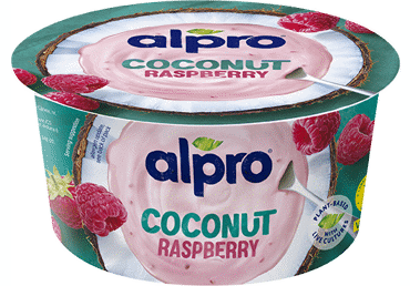 Fermentuotas kokosų produktas ALPRO, aviečių skonio, 120 g