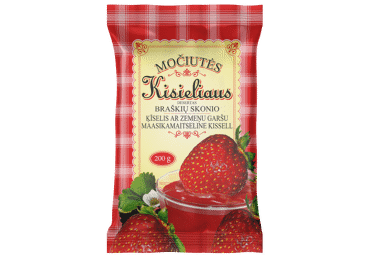 Braškių skonio MOČIUTĖS kisieliaus desertas, 200 g