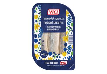 Tradicinė silkių filė VIČI aliejuje, 240 g