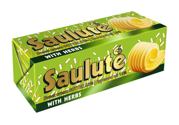 Tepusis riebalų mišinys SAULUTĖ su žolelėmis, 66 % rieb., 100 g