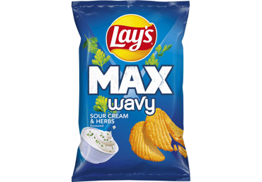 Чипсы из картофеля LAY'S MAXX WAVY, сметанный и травяной вкус, 120 г