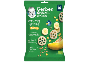 Экологичный кукурузный продукт GERBER с бананами, 28 г