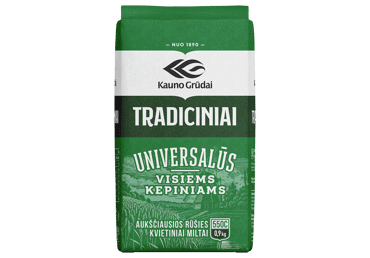 Kvietiniai miltai KAUNO GRŪDAI TRADICINIAI 550C, 900 g