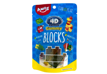 Gummy AMOS BLOCKS, fruit flavor, 72 g