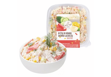 Ryžių ir krabų skonio lazdelių salotos, 300 g