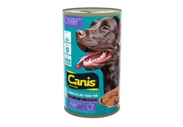 Konservuotas šunų ėdalas CANIS MAJOR su ėriena, 1.25 kg