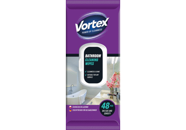 Drėgnosios servetėlės VORTEX voniai valyti, 48 vnt.