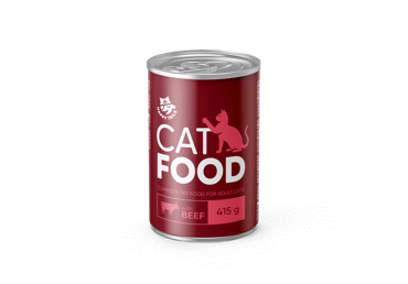 Konservuotas kačių ėdalas su jautiena HAPPY TAILS, 415 g
