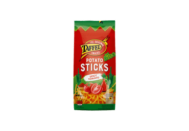 Bulvių traškučiai TAFFEL STICKS, aštrių pomidorų skonio, 100 g