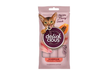 Creamy treats sea bass flavor with papaya DELICKCIOUS, 60 g