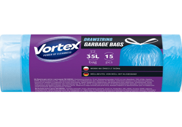 Šiukšlių maišai VORTEX DRAWSTR BLUE, 35 l, 15 vnt., 1 vnt.