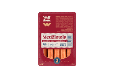 Karštai rūkytos dešrelės WELL DONE, a. r., 260 g