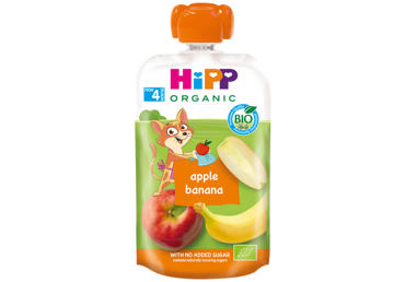 Ekologiška obuolių, bananų tyrelė HIPP (nuo 4 mėn.), 100 g
