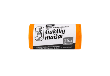 Maisto atliekų rūšiavimo šiukšlių maišai,25vnt., 25 vnt.