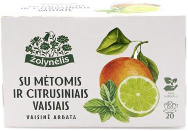 Fruit tea ŽOLYNĖLIS with mint and citrus fruits, 50 g
