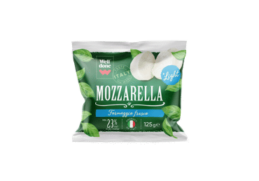 Mocarela (sumažinto riebumo) WELL DONE, 23 % rieb. s. m., 220 g