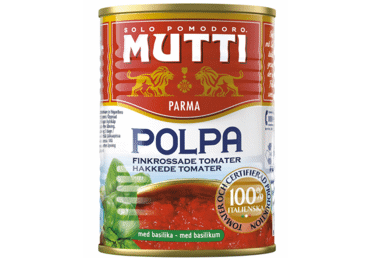 Konservuoti smulkinti pomidorai POLPA BASILIC MUTTI, 400 g