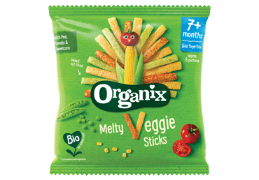 Ekologiškos daržovių lazdelės ORGANIX, nuo 7 mėn., 15 g