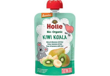 Ekologiška kriaušių, bananų, kivių tyrelė HOLLE KIWI KOALA 8+ mėn., 100 g