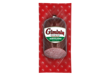 Hot smoked GIMINIŲ sausage, a. r., 400 g