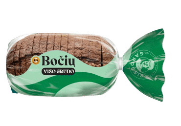 BOČIŲ tamsi duona su viso grūdo dalių miltais, 500 g