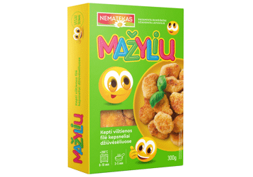 Fried LITTLE chicken fillet nuggets in breadcrumbs, 300 g