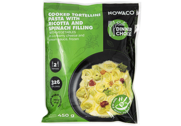 Tortellini NOWACO with cheese and cream sauce, 450 g