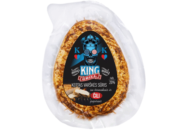 Keptas varškės sūris BBQ KING su česn., aitr. papr., 20 %, 230 g