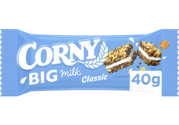 Javainių batonėlis CORNY BIG MILK su pieniniu pertepimu, 40 g