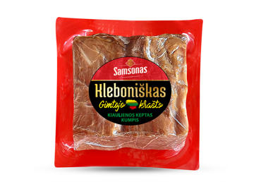 Keptas KLEBONIŠKAS kiaulienos kumpis su oda, a. r., 1 kg