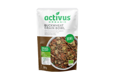 organic buckwheat dish with mushrooms and carrots