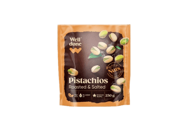 Kepintos ir sūdytos pistacijos WELL DONE, 250 g